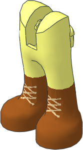 Figure Friends Legs with Trousers with Back Pockets with Dark Orange Boots with Tan Laces Pattern