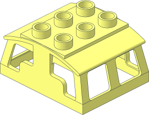 Duplo Train Cabin Roof  3 x  4 x  1.5 with  2 x  3 Studs