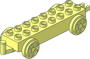 Duplo Train Base  2 x  8 with 2 Axles with 28 mm Wheels and Movable Hitch