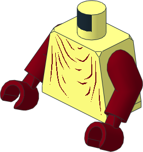 Minifig Torso with Dark Red Arms and Hands with SW Dark Red Robe Pattern