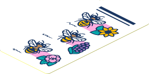 Sticker  1.8 x  2.8 with Bees/Flowers Chart