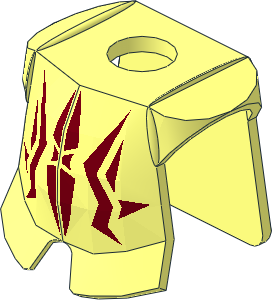 Minifig Armour Plate with Dark Red Ornaments Pattern