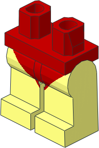 Minifig Hips and Legs with Red Leotard Pattern