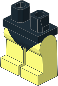 Minifig Hips and Legs with Black Leotard Pattern