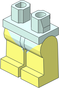 Minifig Hips and Legs with Light Aqua Leotard Pattern