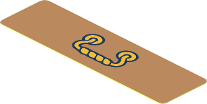 Sticker  0.8 x  2.8 with Medium Nougat Drawer with Ornamented Gold Handle