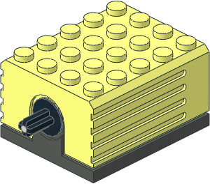 Electric Technic Motor  9V with Dark Grey Bottom
