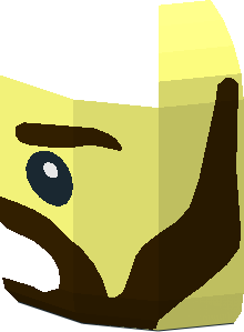 ~Minifig Head Dark Brown Eyebrows and Angular Beard Half Pattern