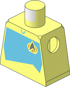 Minifig Torso with Medium Azure Starfleet Duty Uniform (2360s Variant) Pattern