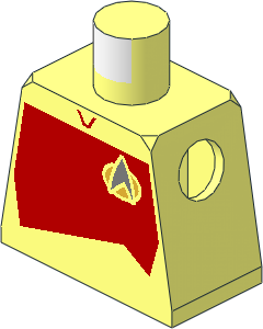 Minifig Torso with Red Starfleet Duty Uniform (2360s Variant) Pattern