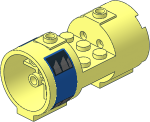 Cylinder 3 x 6 x 2.667 Horizontal with Solid Studs with Vents on Blue Background Stickers