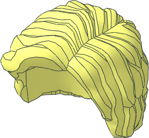 Minifig Hair Short and Bushy Parted on Left