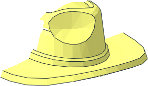 ~Minifig Hat Fedora with Large Brim Half