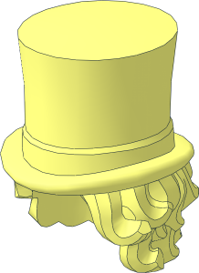 Minifig Hair Short and Curly with Top Hat