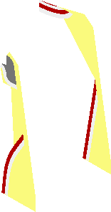 ~Minifig Torso with Demon Logos and Red and White Stripes Pattern - One Half