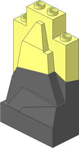 Panel  2 x  4 x  6 Rock with Dark Grey Dual Mold Lower Half Pattern