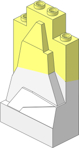 Panel  2 x  4 x  6 Rock with White Dual Mold Lower Half Pattern