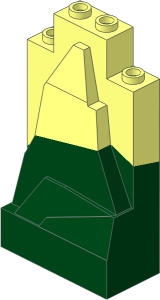 Panel  2 x  4 x  6 Rock with Dark Green Dual Mold Lower Half Pattern