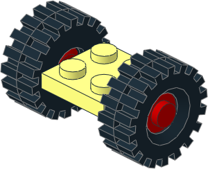 Plate 2 x 2 with Red Wheels and Tyres 8/ 75 x 8 Offset Tread Plate 2 x 2 with Red Wheels and Tyres 8/ 75 x 8 Offset Tread