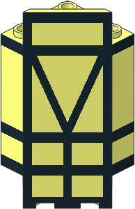 Panel Wall  3 x  3 x  6 Corner with Black Lines Pattern