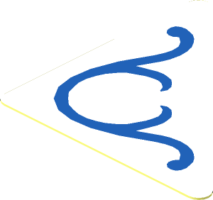 Sticker  1.8 x  1.8 Triangular with Blue Filigree