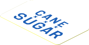 Sticker  1.0 x  1.8 with Blue "Cane Sugar"