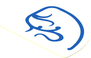 Sticker  2.2 x  2.8 with Round Corner with Blue Filigree Right