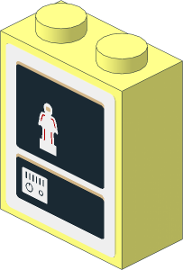 Brick  1 x  2 x  2 with Control Panel Sticker