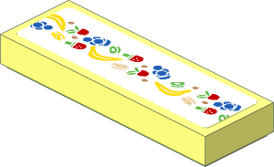 Tile  1 x  3 with Candy Frieze Sticker