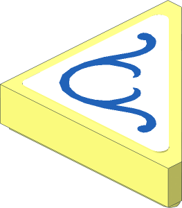 Tile  2 x  2 Triangular with Blue Filigree Sticker