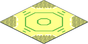 Baseplate 32 x 32 Road 9-Stud Landing Pad with Green Octagon Pattern