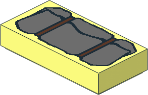 Tile  1 x  2 with Dark Bluish Grey Bedroll Pattern