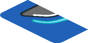 ~Sticker  0.8 x  3.0 with Headlamp on Blue Background Right - Sixth Face