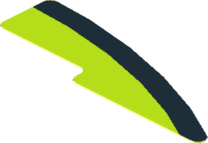 Sticker  0.8 x  2.8 with Black Curved Stripe on Lime Background Right