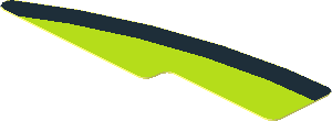 Sticker  0.8 x  2.8 with Black Curved Stripe on Lime Background Left