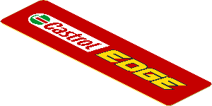 Sticker  0.8 x  3.0 with Castrol Edge Logo on Red Background Right