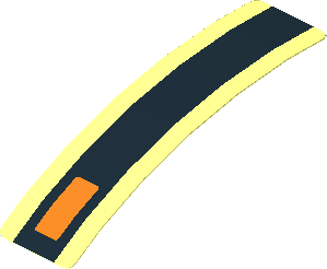 Sticker  0.8 x  2.9 with Orange Indicator Lamp on Black Stripe (Formed)