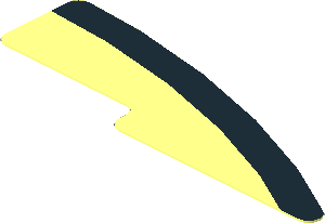 Sticker  0.9 x  2.6 with Black Curved Stripe on Transparent Background Right