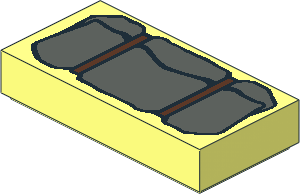 Tile  1 x  2 with Dark Grey Bedroll Pattern