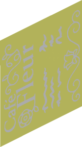 ~Flag  2 x  2 Square "Café Fleur" Menu Pattern