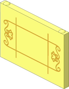 Glass for Window  1 x  3 x  2 Gold Lattice, Flowers and Filigree Pattern