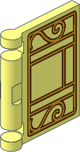 Minifig Book Cover with Gold Lattice and Ornaments Pattern