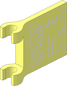 Flag  2 x  2 Square with "Café Fleur" Menu 2-Sided Pattern