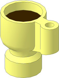 Minifig Cup Stein with Handle and Dark Brown Drink Pattern