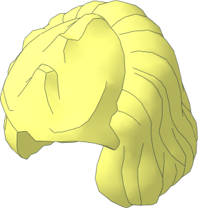 Minifig Head Top with Klingon Cranial Ridges and Mid-Length Hair