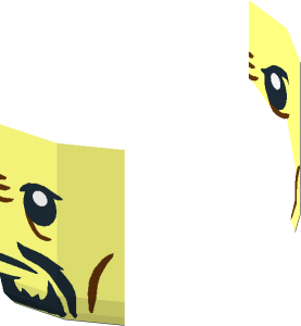 ~Minifig Head with Black Beard and Reddish Brown Wrinkles Neutral / Angry 2-Sided Half Pattern