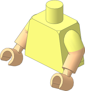 Minifig Torso with Light Nougat Dual Mould Arms and Hands Pattern
