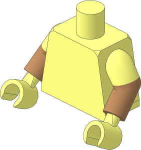 Minifig Torso with Medium Nougat Dual Mould Arms Pattern