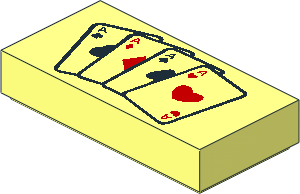 Tile  1 x  2 with Playing Cards Four Aces Pattern