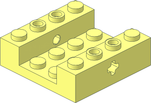 Plate  4 x  4 with Side Bricks  1 x  4 with Axle Hole